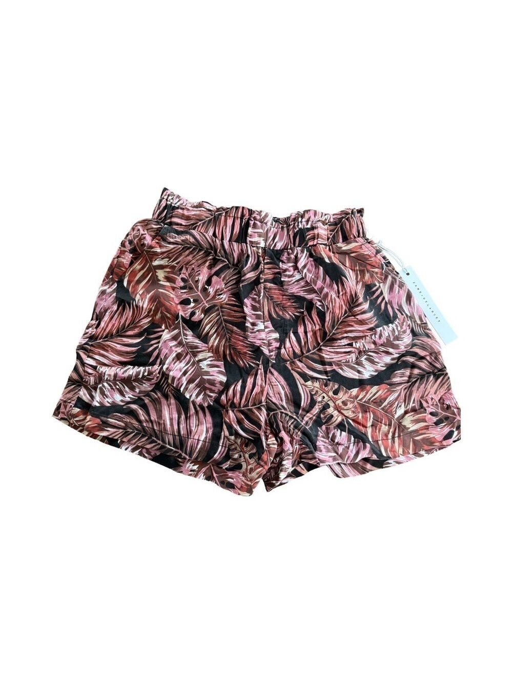 Jane + Delancey Floral High Rise Tropical Leaf Print Shorts NWT Size M
